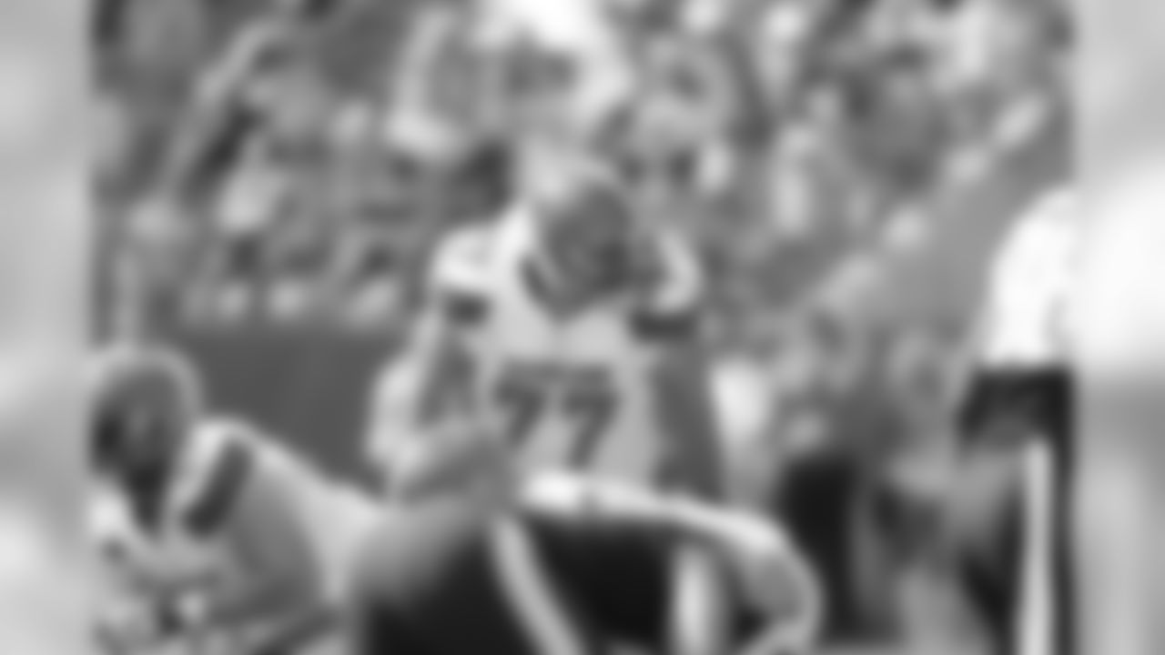 OL John Greco waits for the snap.