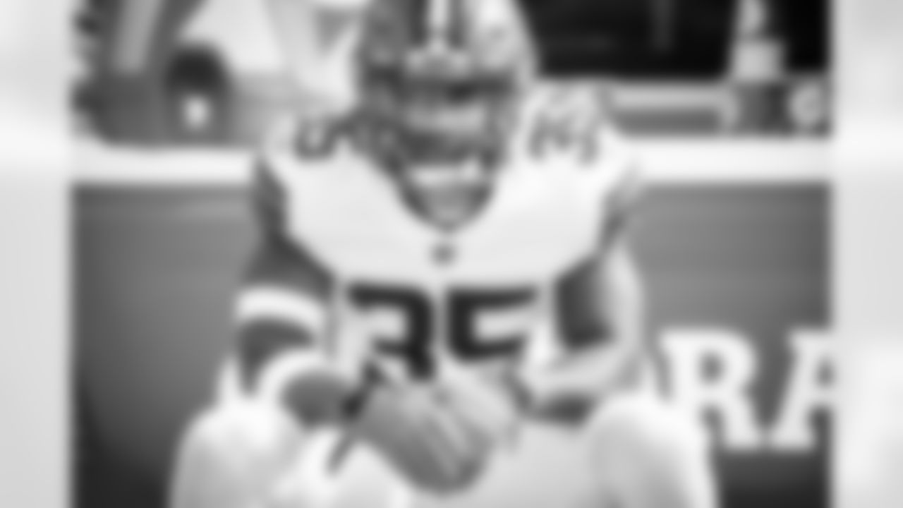 Safety Jovante Moffatt (35) before a NFL football game between the Cleveland Browns and Jacksonville Jaguars on November 29, 2020 at TIAA Bank Field. The Browns won 27-25.