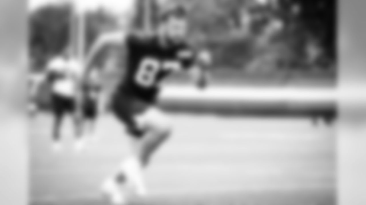 Tight end Nate Wieting (87) during workouts on July 30, 2020