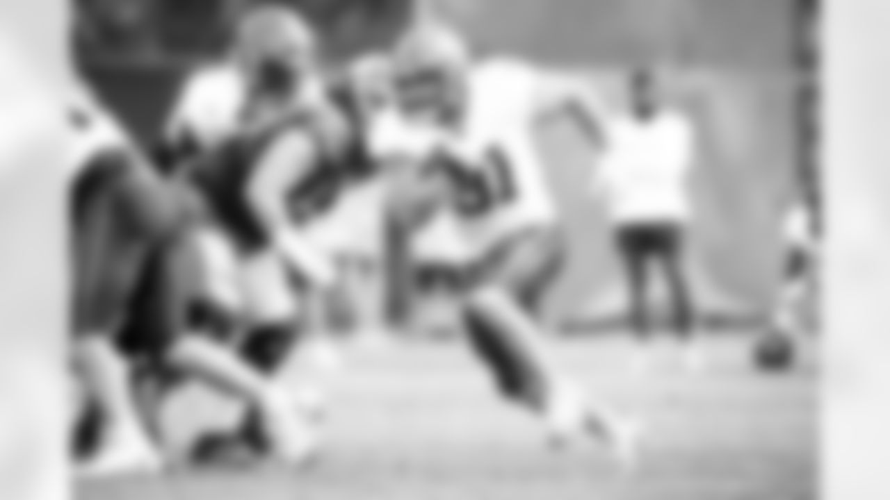 Fullback Andy Janovich (31) during the first day of joint practices with the New York Giants on August 19, 2021.