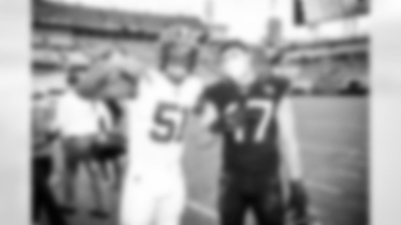Linebacker Mack Wilson (51) and Joe Schobert after a NFL football game between the Cleveland Browns and Jacksonville Jaguars on November 29, 2020 at TIAA Bank Field. The Browns won 27-25.