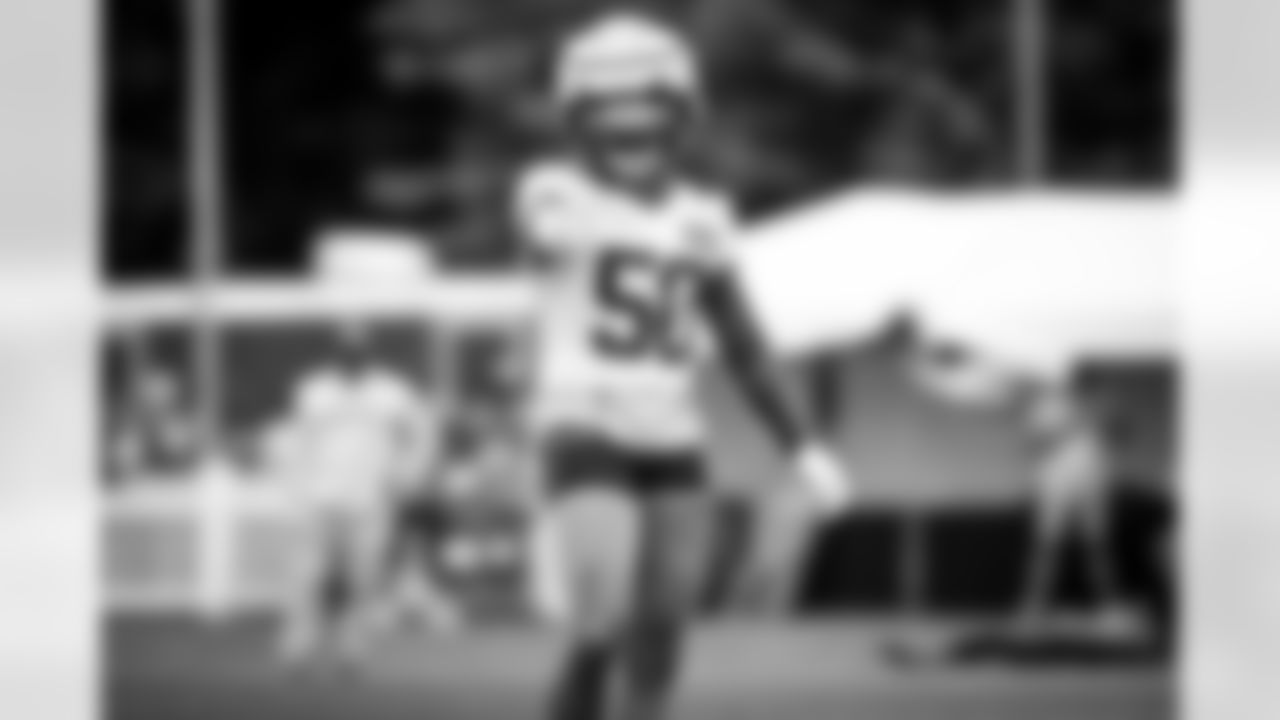 Linebacker Jacob Phillips (50) during the twelfth day of training camp at CrossCountry Mortgage Campus on August 14, 2022.