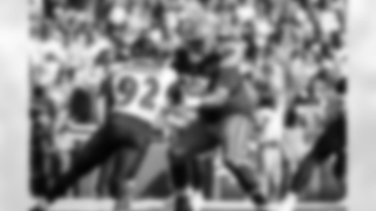 Offensive tackle Dawand Jones (79) during a NFL football game between the Baltimore Ravens and Cleveland Browns on October 1, 2023 at Cleveland Browns Stadium.