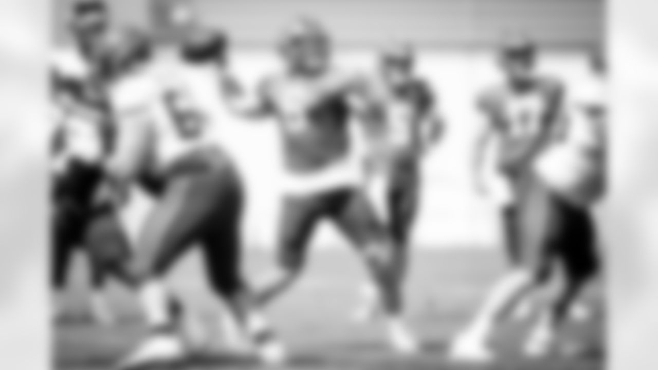 Quarterback Baker Mayfield (6) during the sixth day of training camp on August 3, 2021.