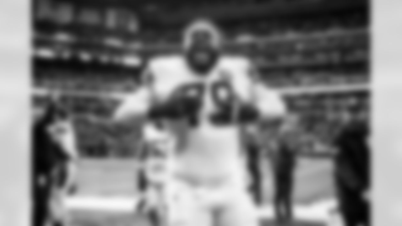Offensive tackle Dawand Jones (79) after a NFL football game between the Cleveland Browns and Indianapolis Colts on October 22, 2023 at Lucas Oil Stadium. The Browns won 39-38.