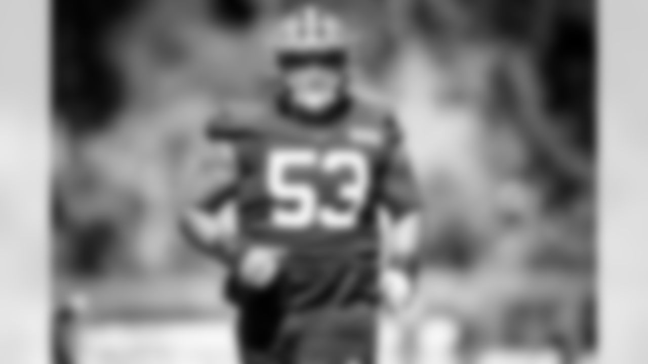 Center Nick Harris (53) during practice on August 20, 2020