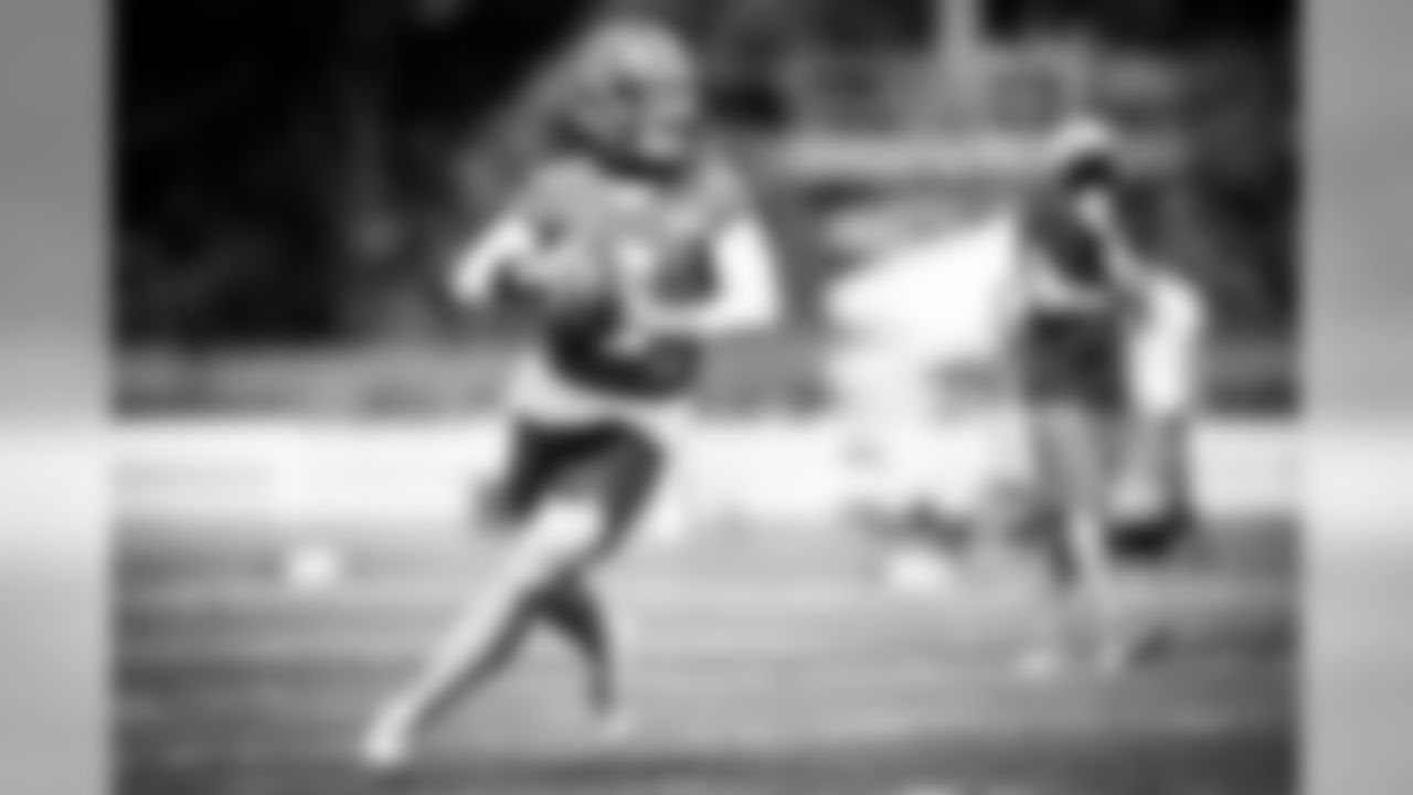 Quarterback Baker Mayfield (6) during practice on August 14, 2020