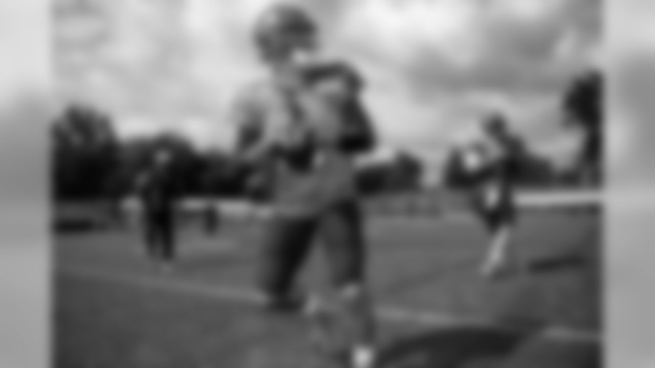 Quarterback David Blough (9) during the fourteenth day of camp on August 12, 2019.