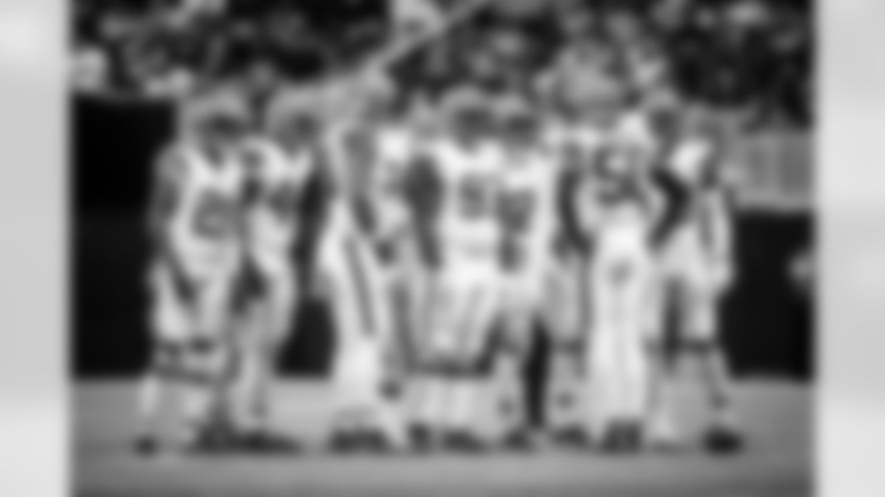Linebacker Jacob Phillips (50) and the defense during a NFL football game between the Cleveland Browns and Atlanta Falcons on October 2, 2022 at Mercedes-Benz Stadium. The Browns lost 20-23.