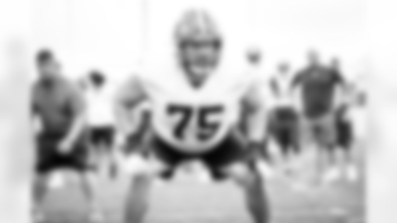 Offensive guard Joel Bitonio (75) during the fifteenth day of training camp on August 18, 2021.