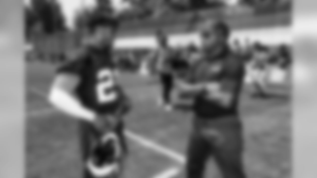 Denzel Ward and Steve Smith during the first day of training camp on July 25, 2019.