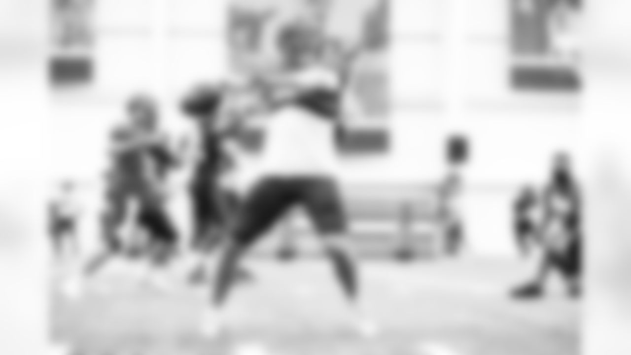 Quarterback Baker Mayfield (6) during practice on August 28, 2020