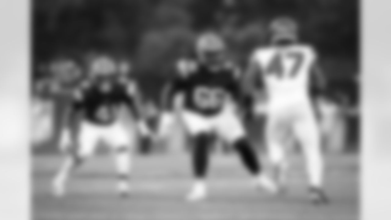 Offensive tackle James Hudson III (66) during the Hall of Fame Game between the New York Jets and Cleveland Browns on August 3, 2023 at Tom Benson Hall of Fame Stadium.