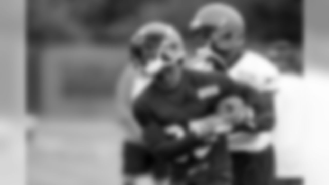 Safety Jermaine Whitehead (35) and Wide receiver Antonio Callaway (11) during the first day of minicamp on June 4, 2019.