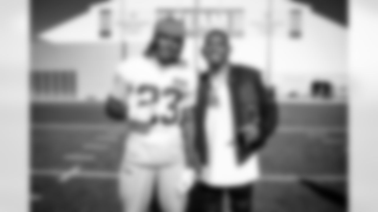 Cornerback Martin Emerson Jr. (23) and Joe Haden after practice at CrossCountry Mortgage Campus on October 29, 2022.