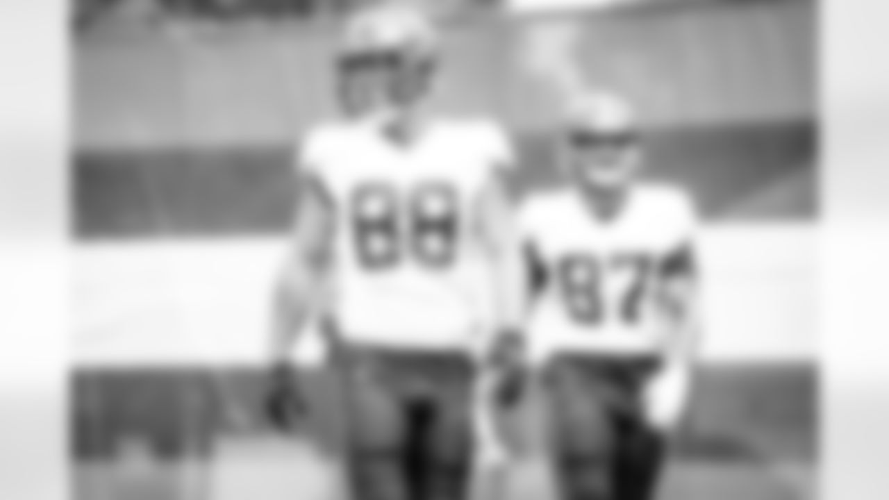 Tight end Harrison Bryant (88) during the first day of joint practices with the New York Giants on August 19, 2021.