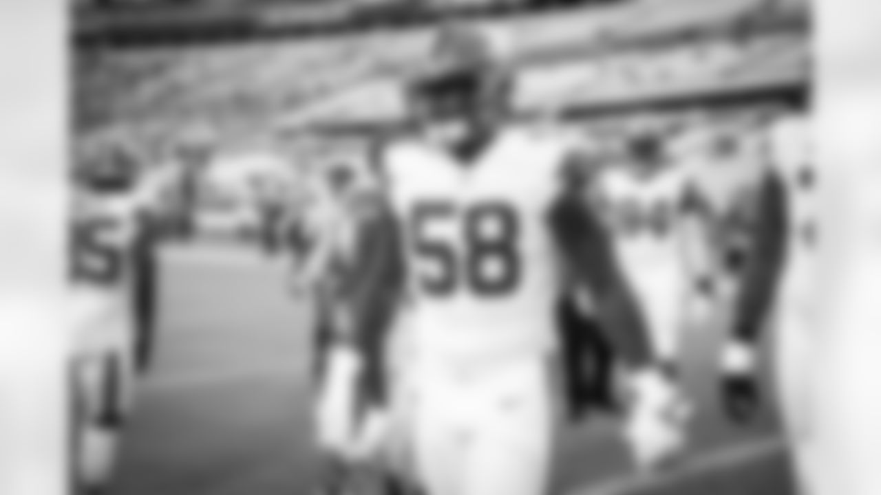 Defensive end Isaiah Thomas (58) before a preseason NFL football game between the Cleveland Browns and Jacksonville Jaguars on August 12, 2022 at TIAA Bank Field. The Browns won 24-13.