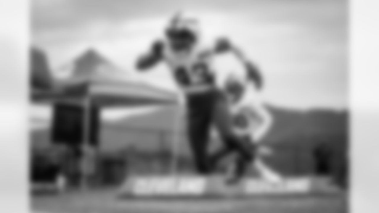 Linebacker Mohamoud Diabate (43) during Day 3 of Training Camp at The Greenbrier on July 27, 2023.