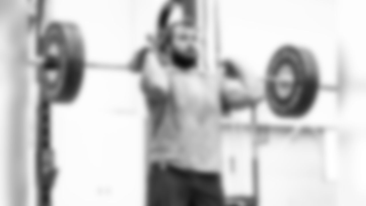 Fullback Andy Janovich (31) during workouts on August 7, 2020