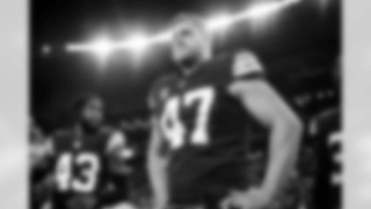 Long snapper Charley Hughlett (47) before a NFL football game between the Pittsburgh Steelers and Cleveland Browns on Thursday Night Football on September 22, 2022 at FirstEnergy Stadium. The Browns won 29-17.