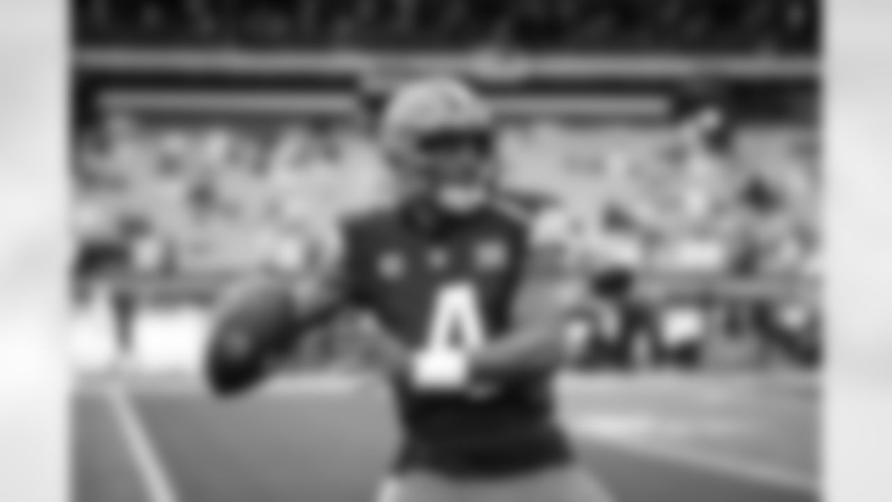 Quarterback Deshaun Watson (4) before a NFL football game between the Cincinnati Bengals and Cleveland Browns on September 10, 2023 at Cleveland Browns Stadium.