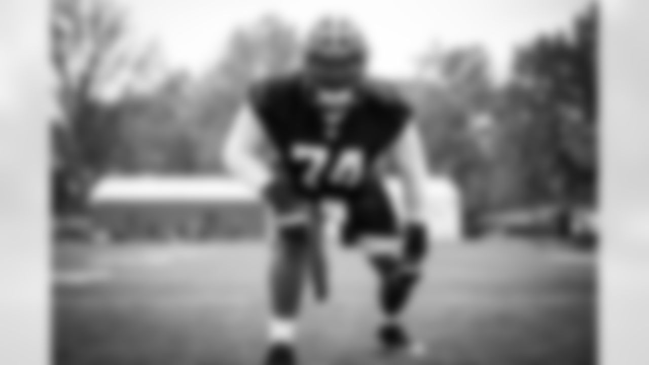 Offensive tackle Dawand Jones (74) during practice on the first day of Rookie Minicamp at CrossCountry Mortgage Campus on May 12, 2023.