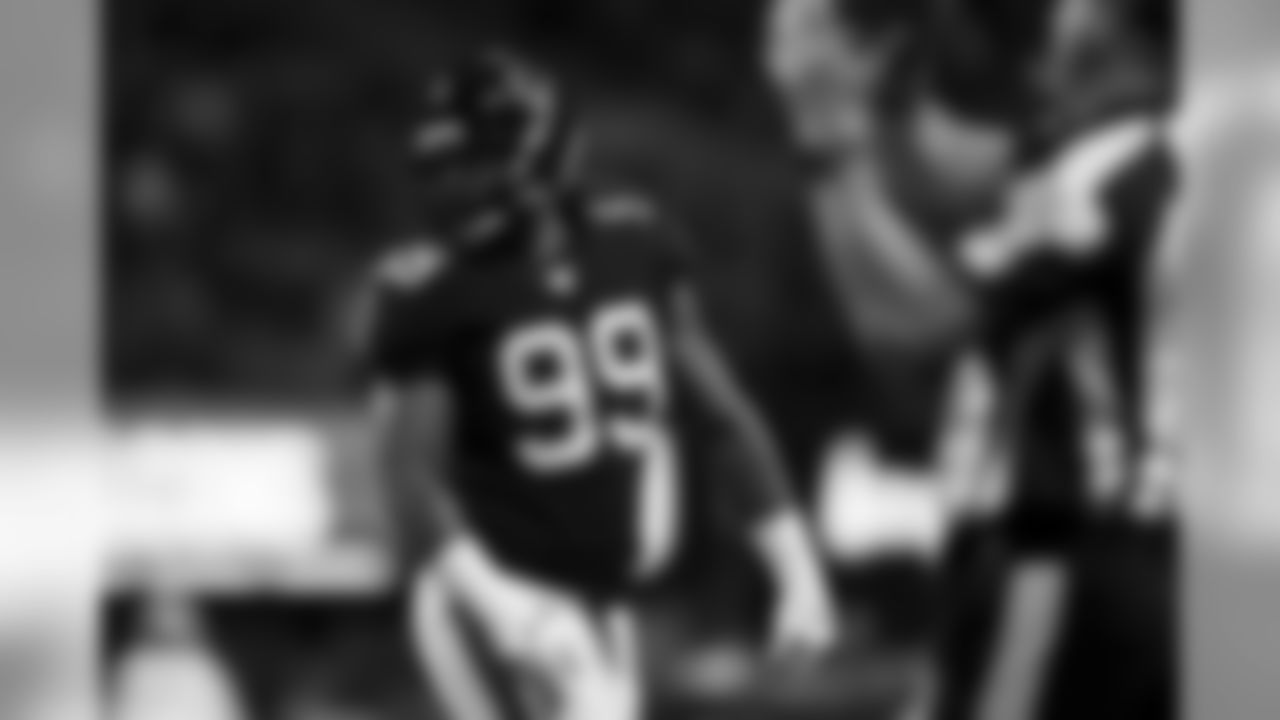 Atlanta Falcons defensive end Adrian Clayborn (99) during an NFL football game against the New Orleans Saints, Thursday, Nov. 28, 2019, in Atlanta. The Saints won 26-18. (Aaron Doster via AP)