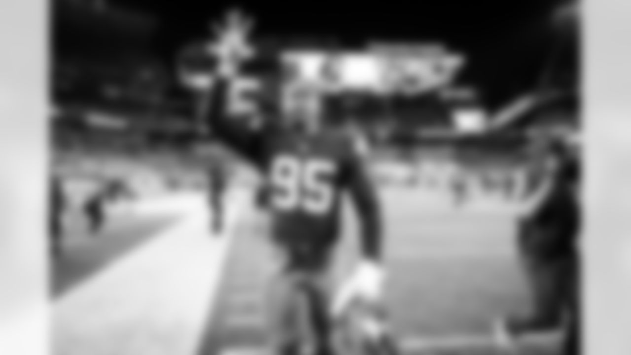 Defensive end Myles Garrett (95) after a NFL football game between the Indianapolis Colts and Cleveland Browns on October 11, 2020 at FirstEnergy Stadium. The Browns won 32-23.