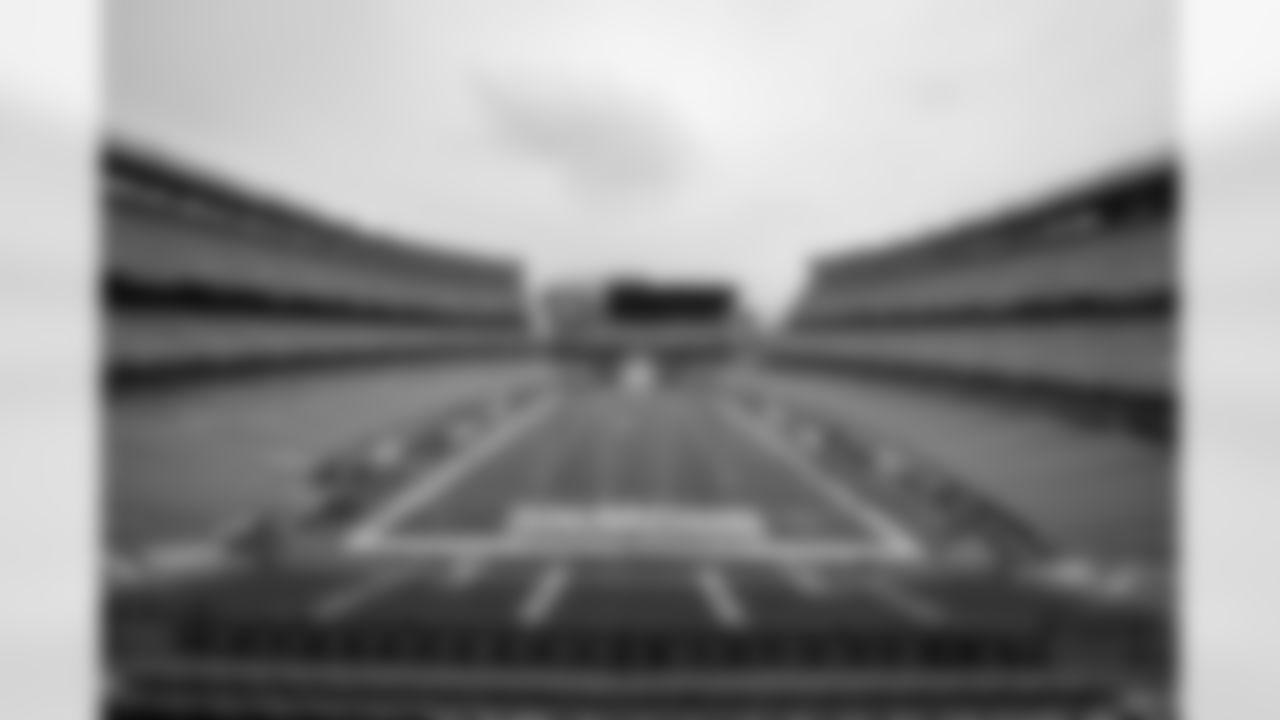 The stadium before a NFL football game between the Cincinnati Bengals and Cleveland Browns on September 10, 2023 at Cleveland Browns Stadium.