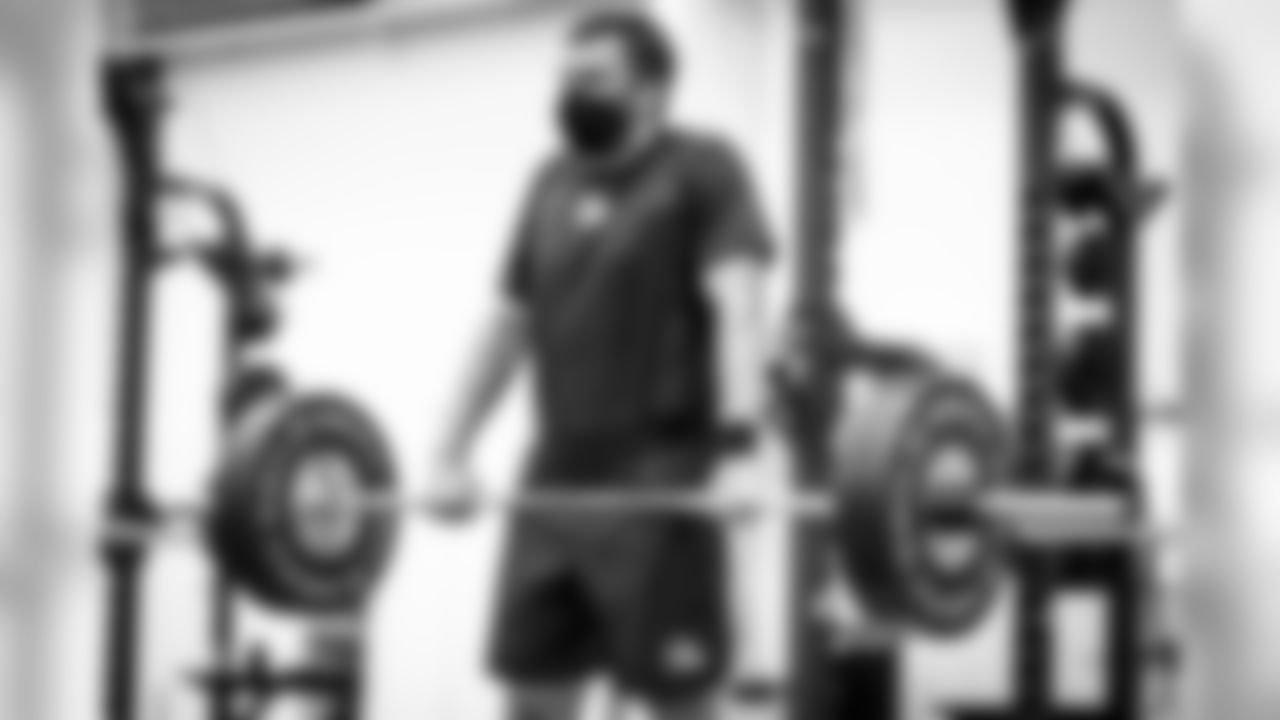 Tight end Nate Wieting (87) during workouts on July 31, 2020