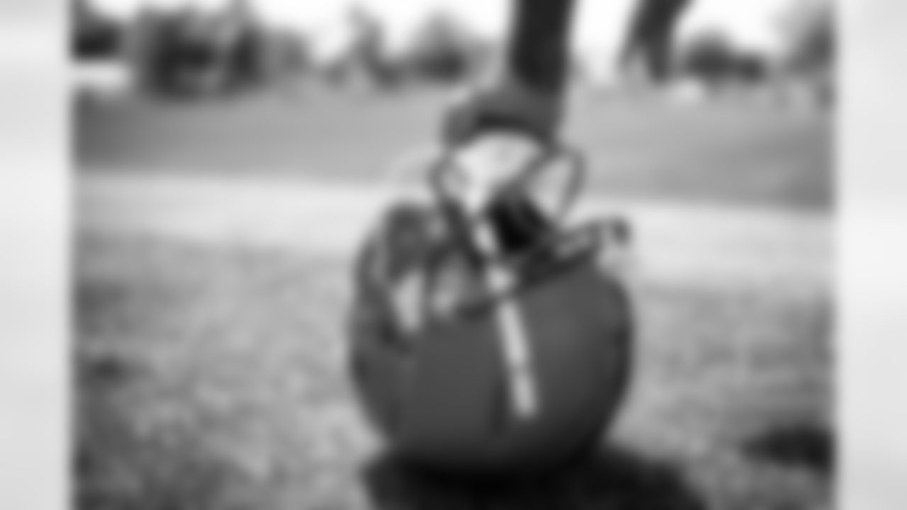A helmet during the fourth day of training camp at CrossCountry Mortgage Campus on July 30, 2022.