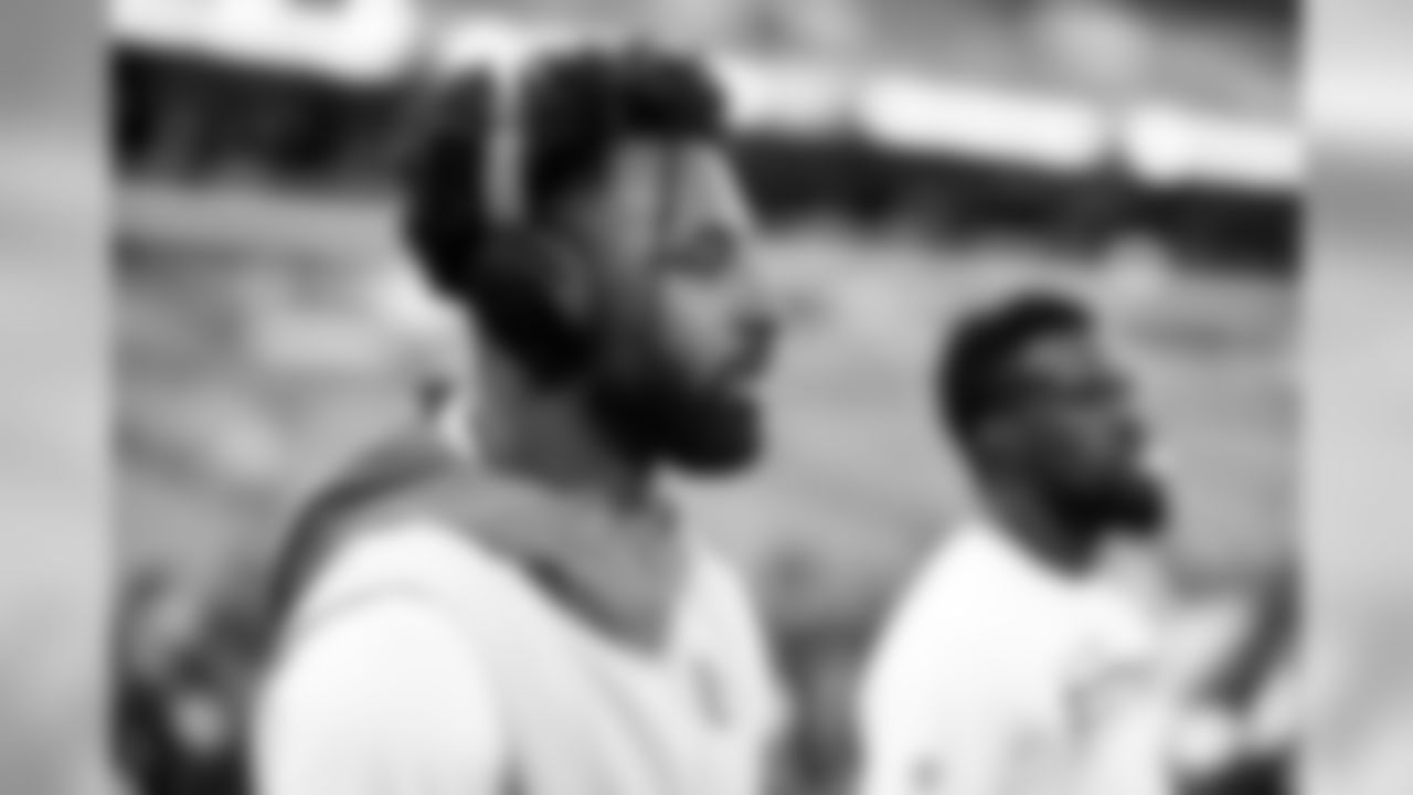 Wide receiver Jarvis Landry (80) warms up before the Redskins vs. Browns preseason game.