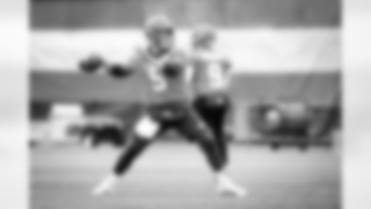 Quarterback Case Keenum (5) during practice on December 28, 2021.