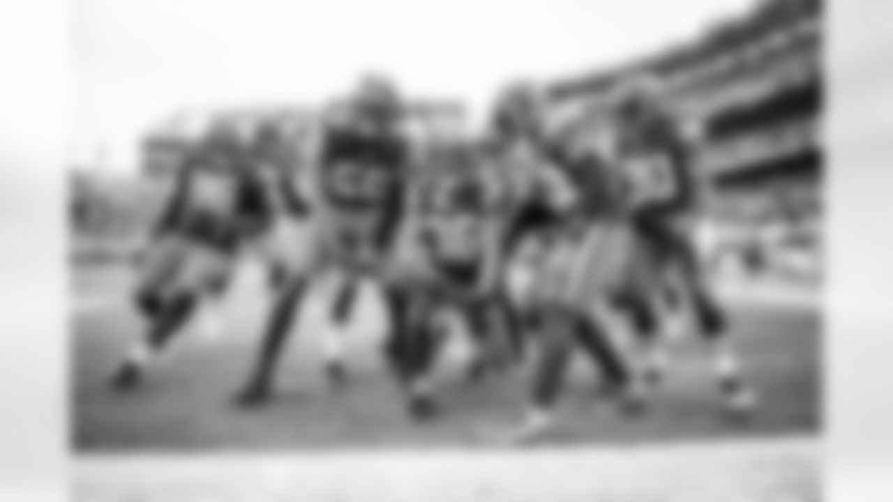 The defense poses for a group photo during a NFL football game between the Pittsburgh Steelers and Cleveland Browns on January 3, 2021 at FirstEnergy Stadium. The Browns won 24 -22.