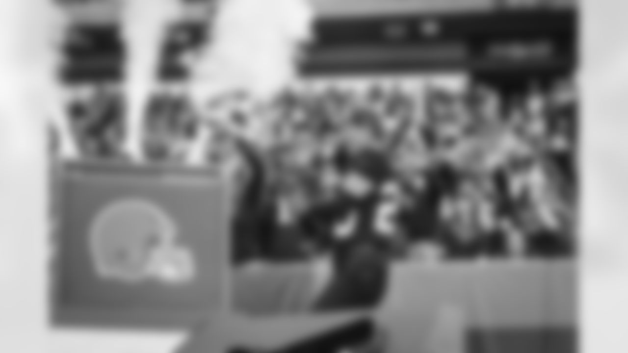 Dawg Pound Captain before a NFL football game between the New England Patriots and Cleveland Browns on October 16, 2022 at FirstEnergy Stadium.