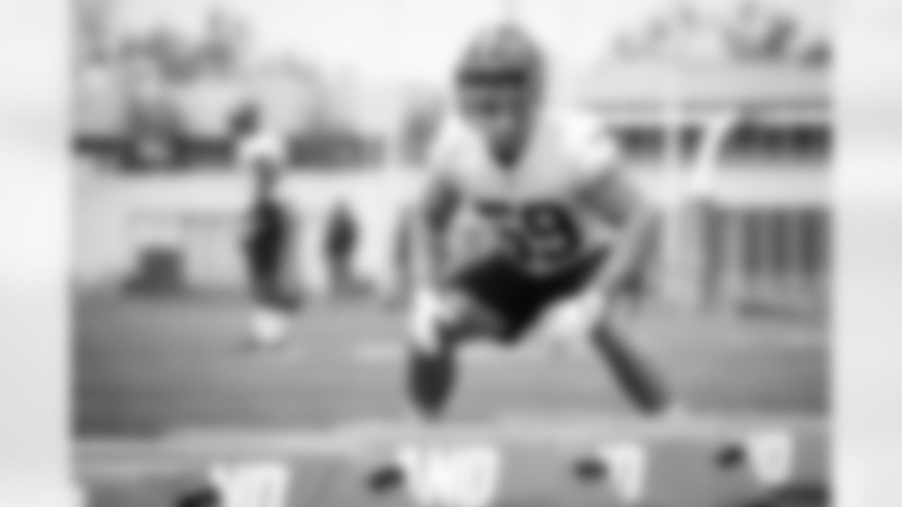 Linebacker Ryan Greenhagen (59) during practice on the first day of Rookie Minicamp at CrossCountry Mortgage Campus on May 12, 2023.
