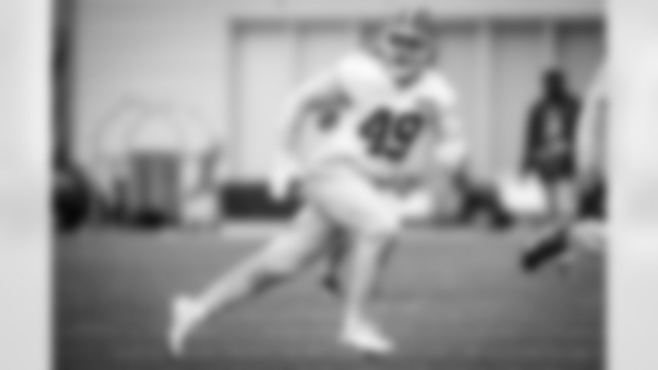 Linebacker Storey Jackson (49) during practice at CrossCountry Mortgage Campus on December 14, 2022.