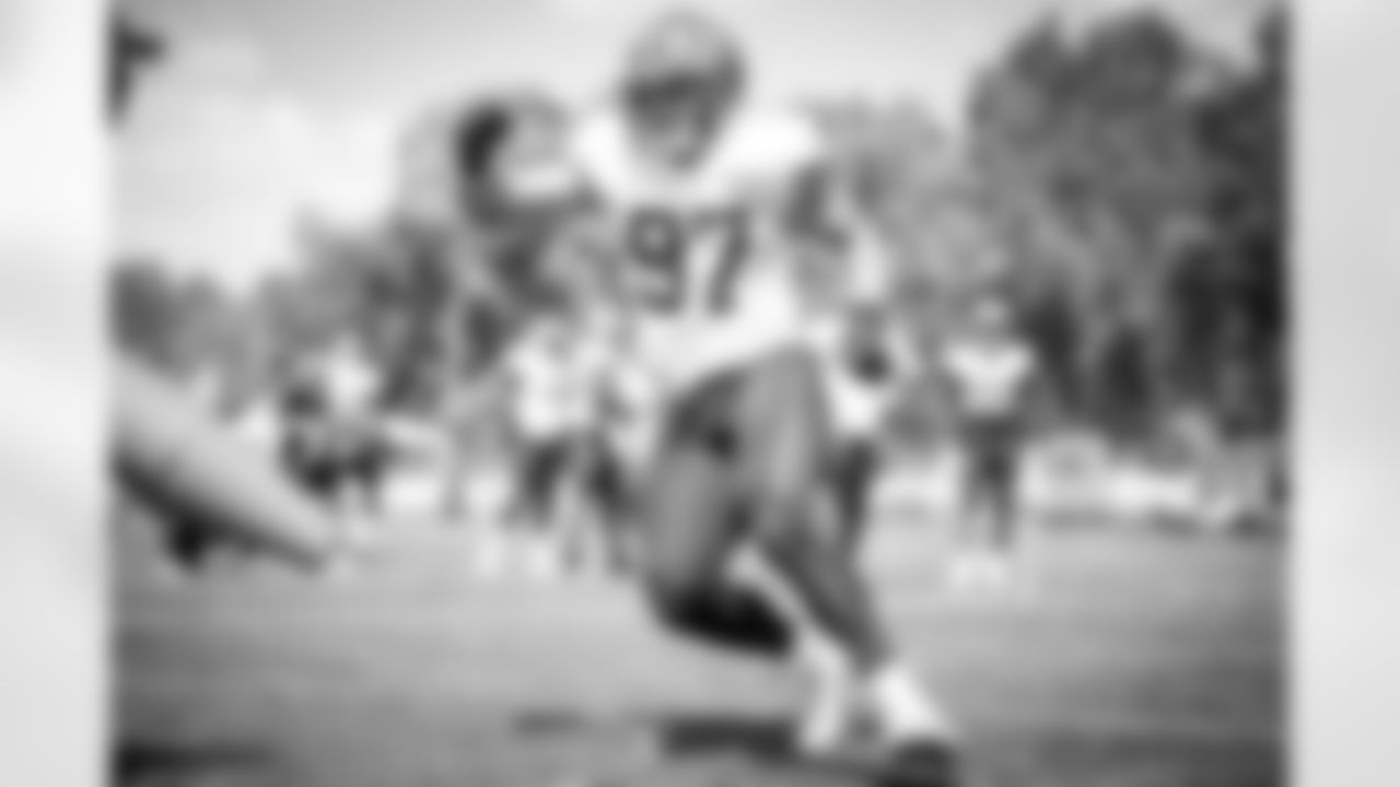 Defensive end Porter Gustin (97) during practice on August 24, 2020