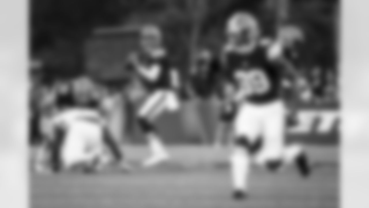Quarterback Kellen Mond (7) during the Hall of Fame Game between the New York Jets and Cleveland Browns on August 3, 2023 at Tom Benson Hall of Fame Stadium.