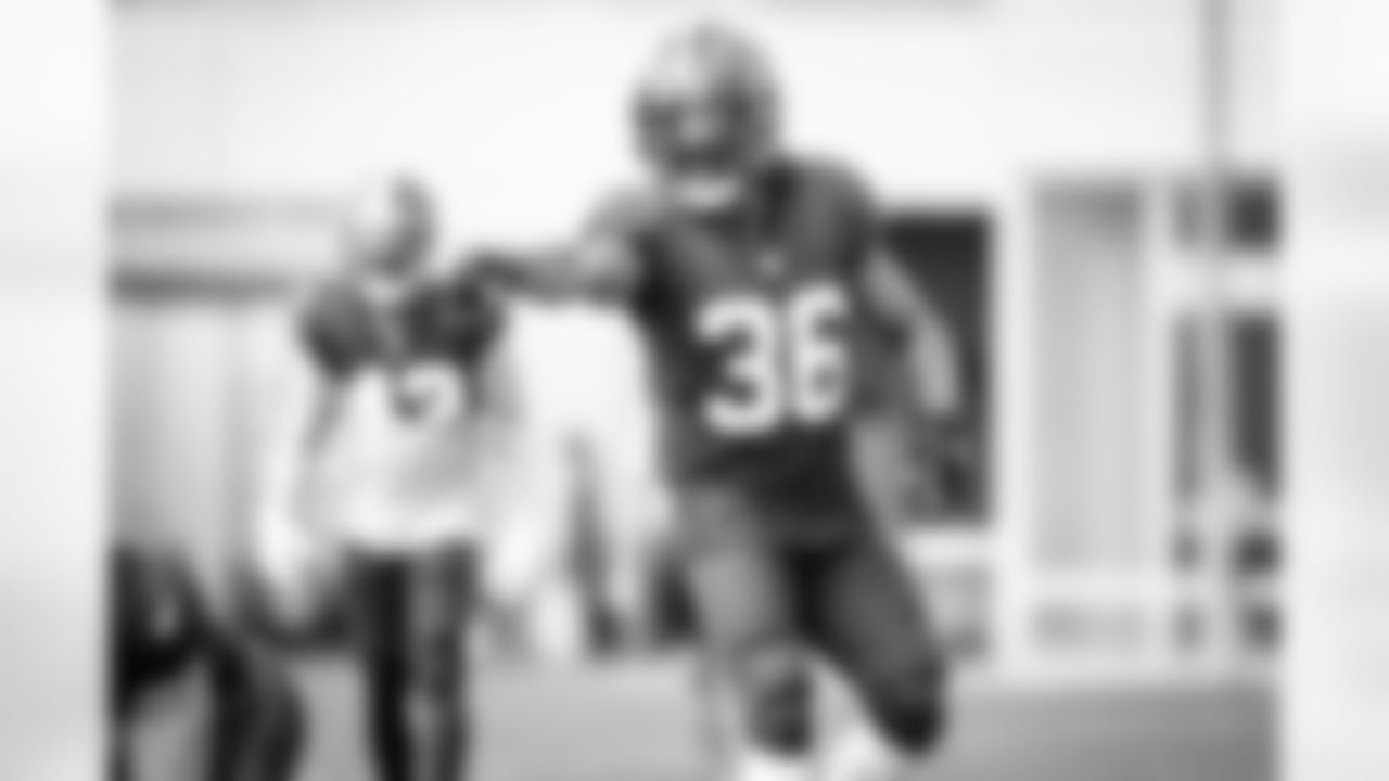 Cornerback M.J. Stewart Jr. (36) during the eleventh day of training camp on August 10, 2021.
