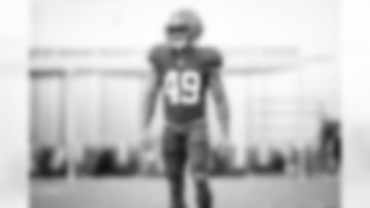 Cornerback Kiondre Thomas (49) during the eleventh day of training camp on August 10, 2021.