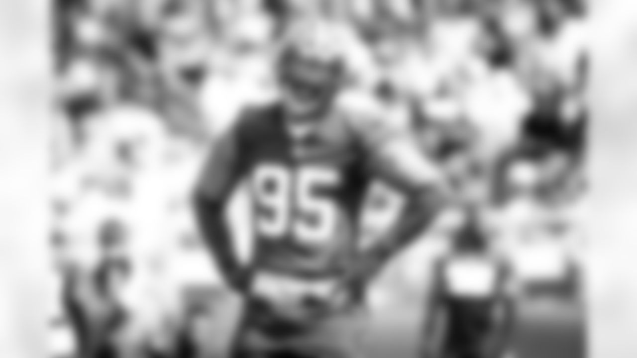 Defensive end Myles Garrett (95) during the third day of training camp on July 30, 2021.