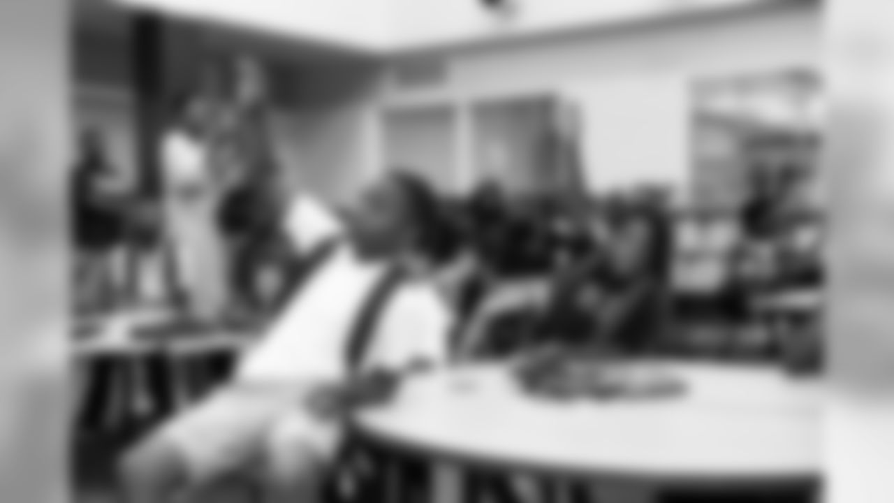 Larry Ogunjobi supported students as they head back to school by donating backpacks to Cleveland Metropolitan School District students in need