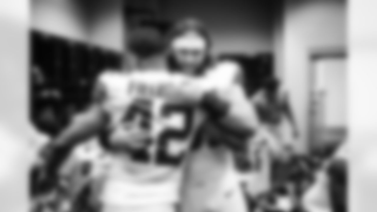 Linebacker Jordan Kunaszyk (51) and Linebacker Tony Fields II (42) after a NFL football game between the Cleveland Browns and Houston Texans on December 4, 2022 at NRG Stadium. The Browns won 27-14.