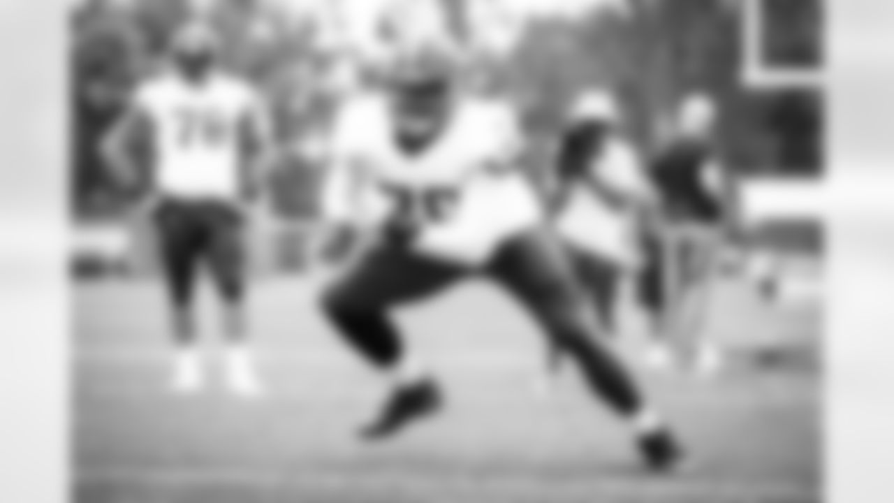 Offensive tackle Greg Senat (70) during the eleventh day of training camp on August 10, 2021.