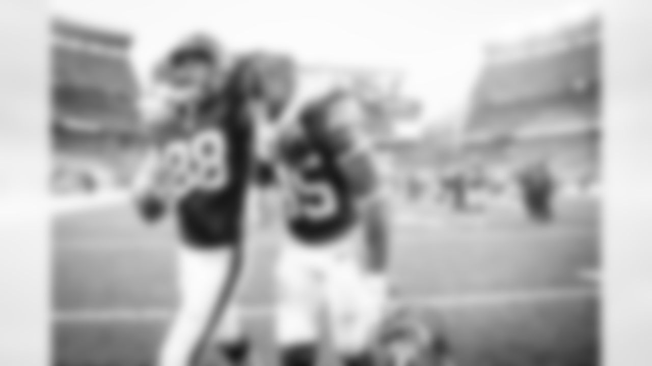Tight end Harrison Bryant (88) and Tight end David Njoku (85) after a NFL football game between the Philadelphia Eagles and Cleveland Browns on November 22, 2020 at FirstEnergy Stadium. The Browns won 22-17.