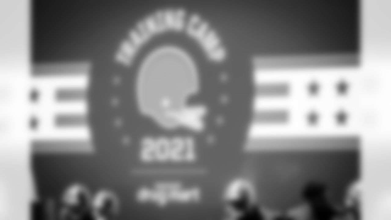 Training camp signage during the fifth day of training camp on August 2, 2021.