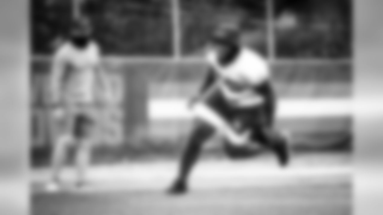 Defensive tackle Larry Ogunjobi (65) during workouts on August 11, 2020