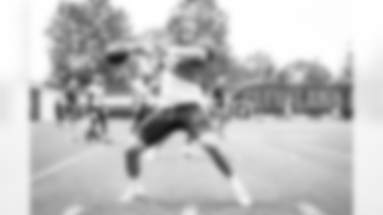 Quarterback Baker Mayfield (6) during the first day of joint practices with the New York Giants on August 19, 2021.