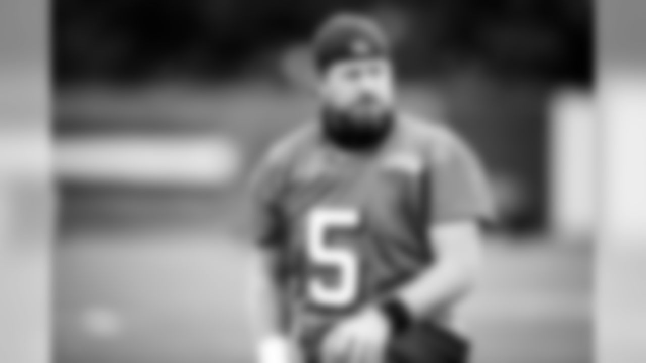 Quarterback Case Keenum (5) during workouts on July 30, 2020